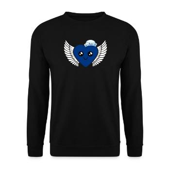 Maritime Blue Young Sailor Sailor Sailor Heart - Unisex Sweatshirt - black - Front - Alina (178cm) & Michal (187cm)