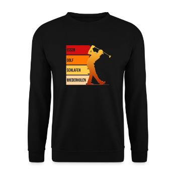 Tagesablauf - Unisex Pullover - Schwarz - Vorne - Alina (178cm) & Michal (187cm)