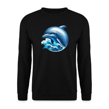 Delfin - Unisex Pullover - Schwarz - Vorne - Alina (178cm) & Michal (187cm)