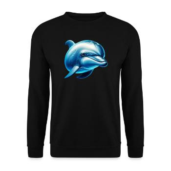 Delfin - Unisex Pullover - Schwarz - Vorne - Alina (178cm) & Michal (187cm)