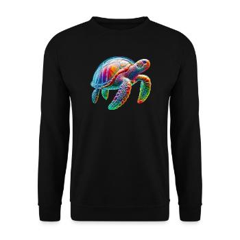 Schildkröte - Unisex Pullover - Schwarz - Vorne - Alina (178cm) & Michal (187cm)