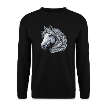 Horse - Unisex Sweatshirt - black - Front - Alina (178cm) & Michal (187cm)