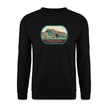 Illustration château Gormaz, Soria, Espagne - Sweat-shirt Unisexe - noir - Devant - Alina (178cm) & Michal (187cm)