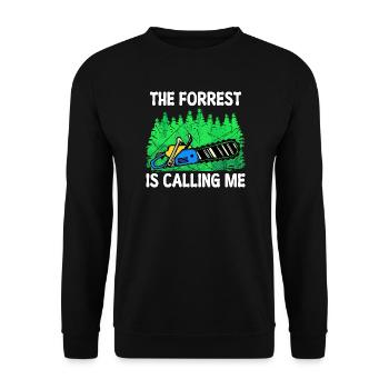 Tronçonneuse déclaration boiseries arbre bûcheron - Sweat-shirt Unisexe - noir - Devant - Alina (178cm) & Michal (187cm)