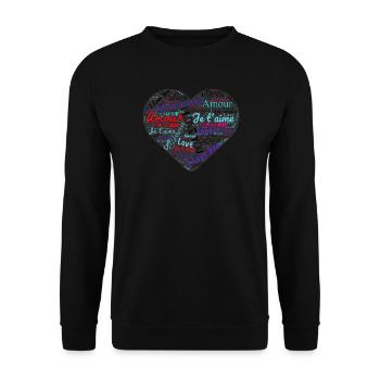 MAMAN. FÊTE DES MÈRES - Sweat-shirt Unisexe - noir - Devant - Alina (178cm) & Michal (187cm)
