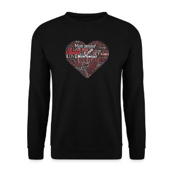 VALENTINE'S DAY. Bachelorette party. I LOVE YOU. I LOVE YOU. LOVE - Unisex Sweatshirt - black - Front - Alina (178cm) & Michal (187cm)