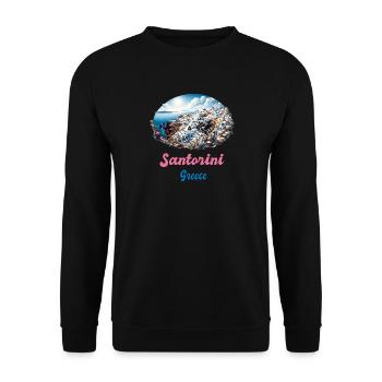 Santorin, Grèce, voyage au volcan Akrotiri - Sweat-shirt Unisexe - noir - Devant - Alina (178cm) & Michal (187cm)