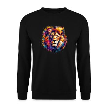Lion - Unisex Sweatshirt - black - Front - Alina (178cm) & Michal (187cm)