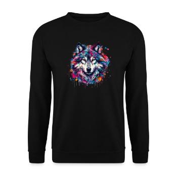 Wolf - Unisex Sweatshirt - black - Front - Alina (178cm) & Michal (187cm)