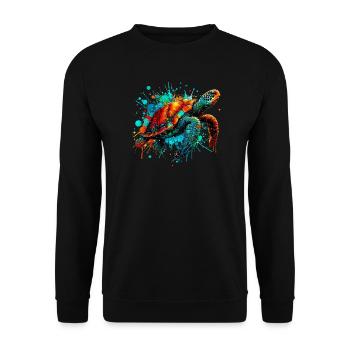 Turtle - Unisex Sweatshirt - black - Front - Alina (178cm) & Michal (187cm)