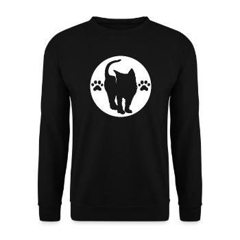 Cat Logo, Paw Symbol, Crest Emblem, Graphic icon - Unisex Sweatshirt - black - Front - Alina (178cm) & Michal (187cm)