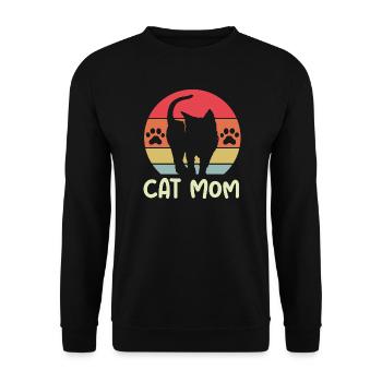 cat mom retro logo cats mom vintage icon icon - Unisex Sweatshirt - black - Front - Alina (178cm) & Michal (187cm)