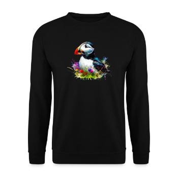 Puffin - Unisex Sweatshirt - black - Front - Alina (178cm) & Michal (187cm)