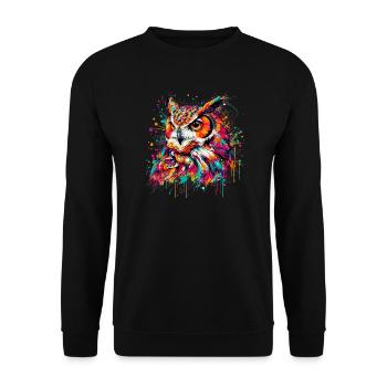 Hibou - Sweat-shirt Unisexe - noir - Devant - Alina (178cm) & Michal (187cm)