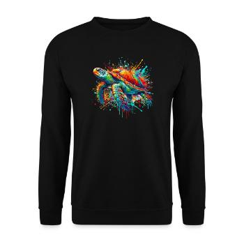 Turtle - Unisex Sweatshirt - black - Front - Alina (178cm) & Michal (187cm)