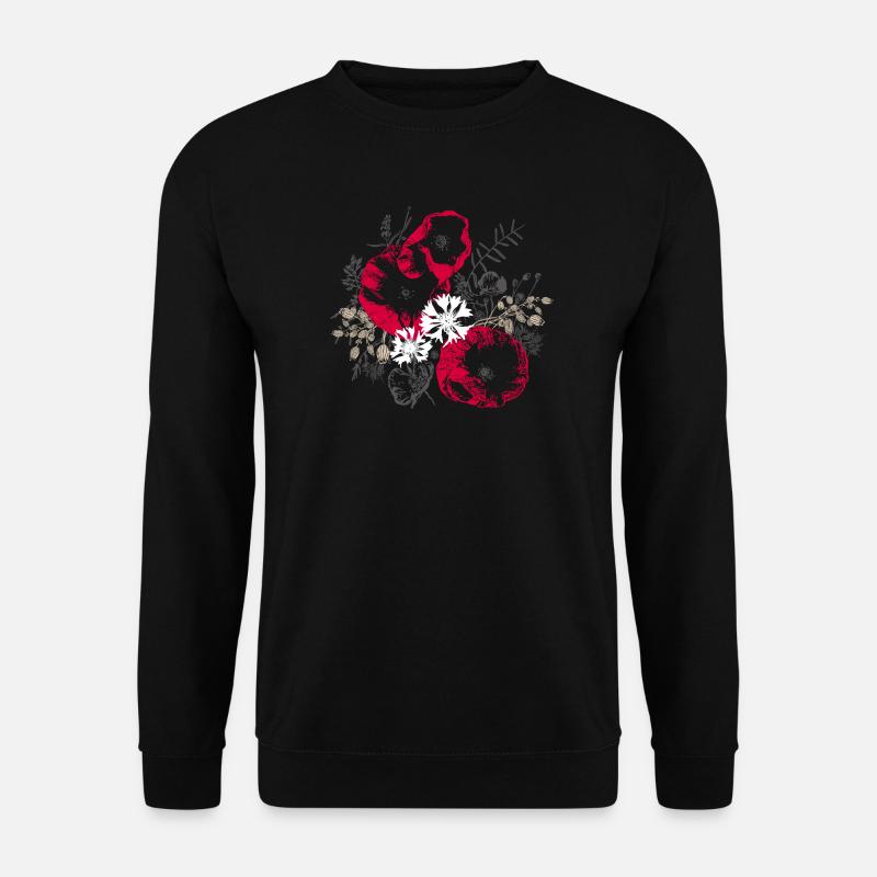 Mohnblumen Kornblumen Wildblumen - Unisex Pullover - Schwarz