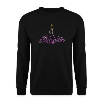 Easter Bunny Silhouette with Easter Eggs - Unisex Sweatshirt - black - Front - Alina (178cm) & Michal (187cm)