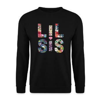 LIL SIS - Sister - Little Sister - Partner Look - Unisex Sweatshirt - black - Front - Alina (178cm) & Michal (187cm)