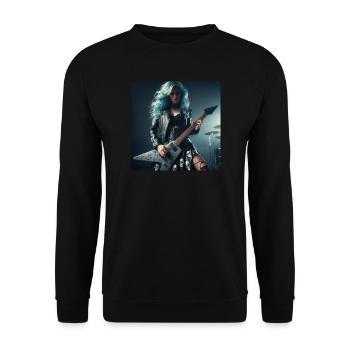 Guitariste de heavy metal - Sweat-shirt Unisexe - noir - Devant - Alina (178cm) & Michal (187cm)