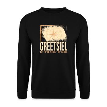Greetsiel Koordinaten - Unisex Pullover - Schwarz - Vorne - Alina (178cm) & Michal (187cm)