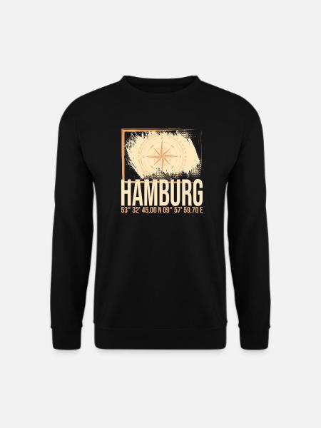 Hamburg Koordinaten - Unisex Pullover - Schwarz
