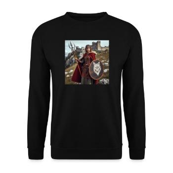 Viking Warrior - Unisex Sweatshirt - black - Front - Alina (178cm) & Michal (187cm)