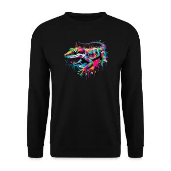 Gecko - Unisex Sweatshirt - black - Front - Alina (178cm) & Michal (187cm)