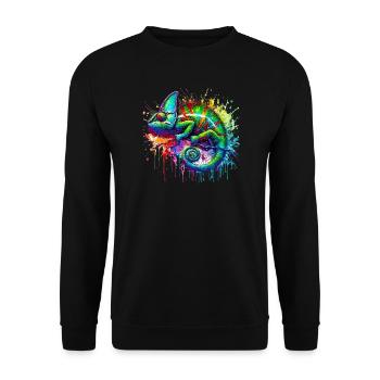 Chameleon - Unisex Sweatshirt - black - Front - Alina (178cm) & Michal (187cm)
