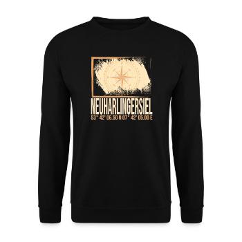 Neuharlingersiel Koordinaten - Unisex Pullover - Schwarz - Vorne - Alina (178cm) & Michal (187cm)