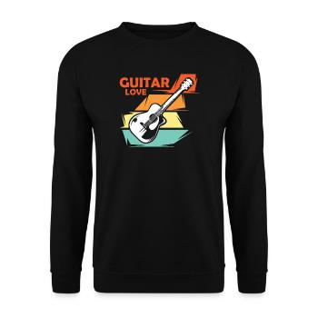 Gitarre Liebe Musik Illustration vintage retro - Unisex Pullover - Schwarz - Vorne - Alina (178cm) & Michal (187cm)