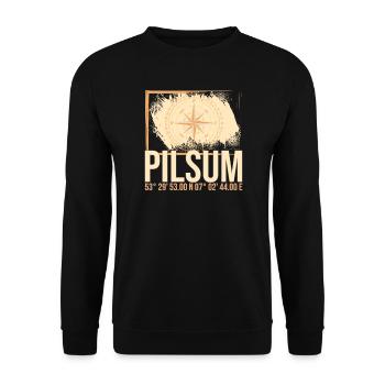 Pilsum Koordinaten - Unisex Pullover - Schwarz - Vorne - Alina (178cm) & Michal (187cm)