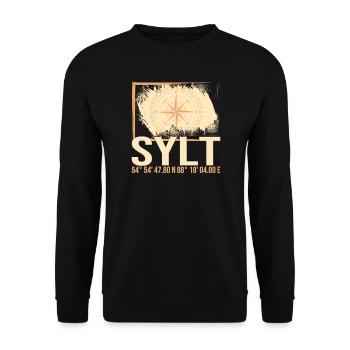 Sylt Koordinaten - Unisex Pullover - Schwarz - Vorne - Alina (178cm) & Michal (187cm)