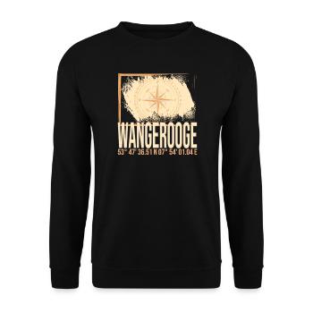 Wangerooge Koordinaten - Unisex Pullover - Schwarz - Vorne - Alina (178cm) & Michal (187cm)