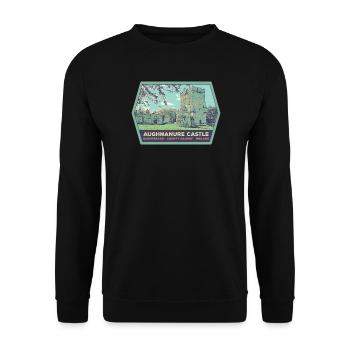 Aughnanur Castle, Oughterard in Irland - Unisex Pullover - Schwarz - Vorne - Alina (178cm) & Michal (187cm)