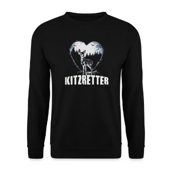 Kitzretter Herz Wald Fohlen - Unisex Pullover - Schwarz - Vorne - Alina (178cm) & Michal (187cm)
