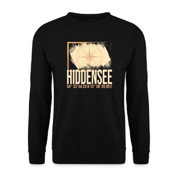 Hiddensee Koordinaten - Unisex Pullover - Schwarz - Vorne - Alina (178cm) & Michal (187cm)