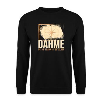 Dahme Koordinaten - Unisex Pullover - Schwarz - Vorne - Alina (178cm) & Michal (187cm)