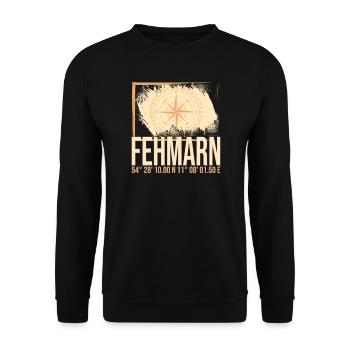 Fehmarn Koordinaten - Unisex Pullover - Schwarz - Vorne - Alina (178cm) & Michal (187cm)