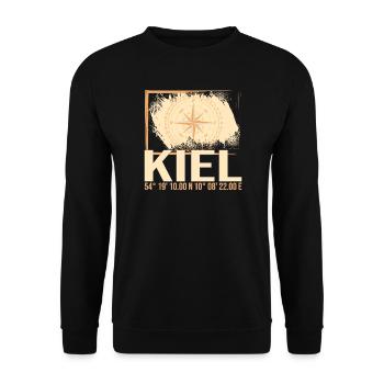 Kiel Koordinaten - Unisex Pullover - Schwarz - Vorne - Alina (178cm) & Michal (187cm)