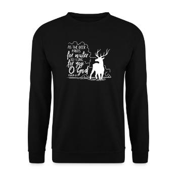 As the deer pants for water - Unisex Sweatshirt - black - Front - Alina (178cm) & Michal (187cm)