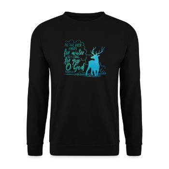 As the deer pants for water - Unisex Sweatshirt - black - Front - Alina (178cm) & Michal (187cm)
