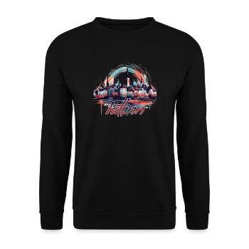 Tallinn Hauptstadt Estland Baltikum Geschenk - Unisex Pullover - Schwarz - Vorne - Alina (178cm) & Michal (187cm)