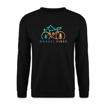 Vibrant Gravel Bike Trail Graphic - Unisex Sweatshirt - black - Front - Alina (178cm) & Michal (187cm)