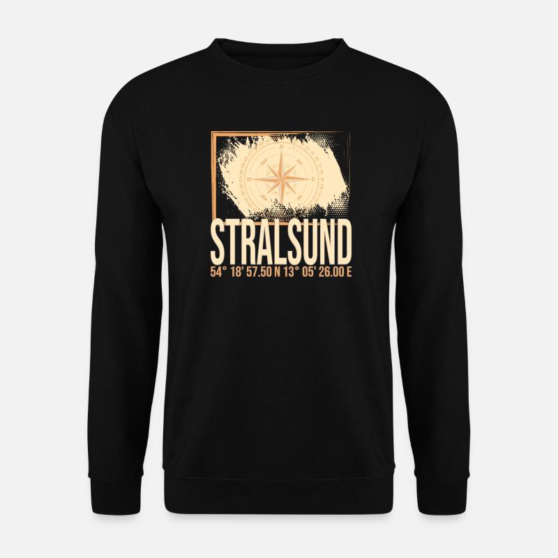 Stralsund Koordinaten - Unisex Pullover - Schwarz