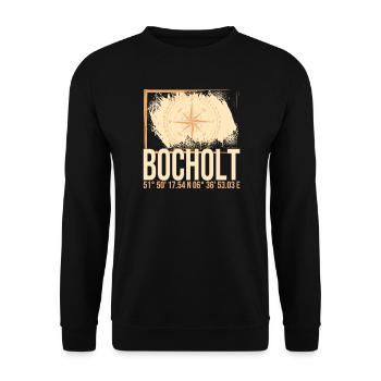 Bocholt Koordinaten - Unisex Pullover - Schwarz - Vorne - Alina (178cm) & Michal (187cm)