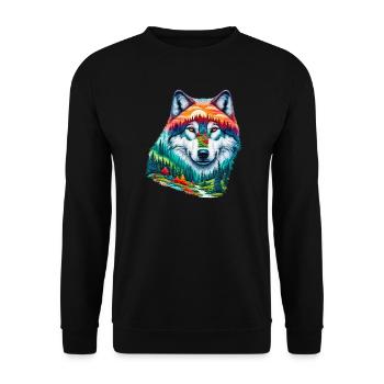 Loup - Sweat-shirt Unisexe - noir - Devant - Alina (178cm) & Michal (187cm)