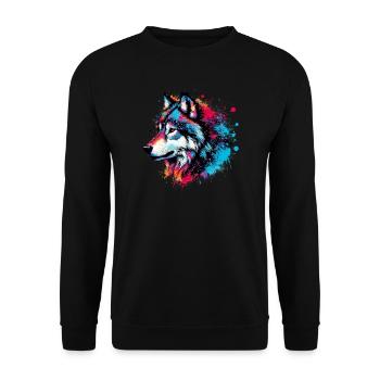 Wolf - Unisex Sweatshirt - black - Front - Alina (178cm) & Michal (187cm)