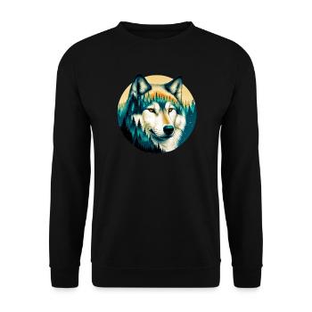 Wolf - Unisex Sweatshirt - black - Front - Alina (178cm) & Michal (187cm)