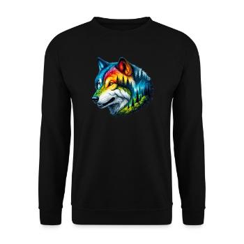 Loup - Sweat-shirt Unisexe - noir - Devant - Alina (178cm) & Michal (187cm)
