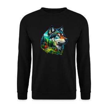 Loup - Sweat-shirt Unisexe - noir - Devant - Alina (178cm) & Michal (187cm)